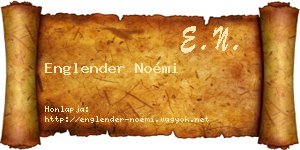 Englender Noémi névjegykártya